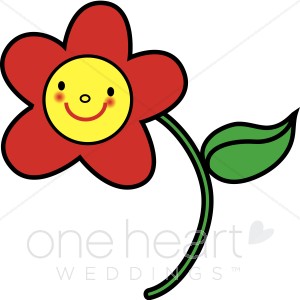 Cartoon Red Flower Clipart   Wedding Flower Clipart