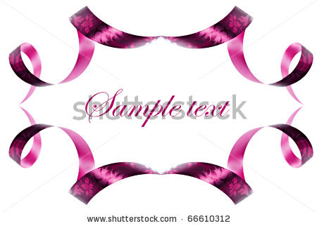 Decorative Border Made Of Pink Ribbon Swirls Stock Photo