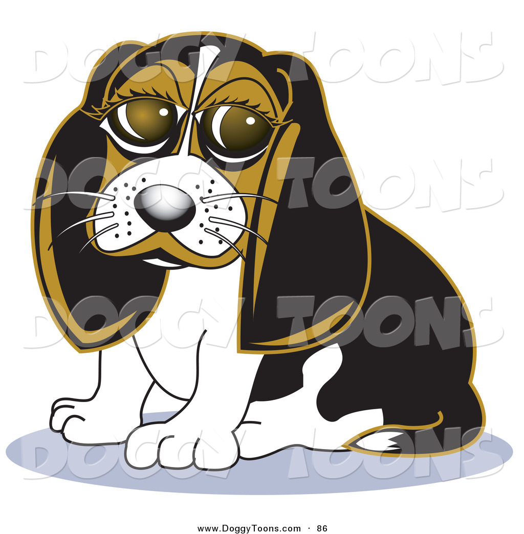 Doggy Clipart Of A Cute Big Eyed Little Beagle Dog With Big Puppy Eyes