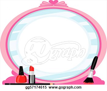 Drawing   Make Up And Mirror Illustration  Clipart Drawing Gg57174615