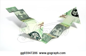 Drawings Two Arrow Graph Trend Shaped 100 Australian Dollar Bank Notes    