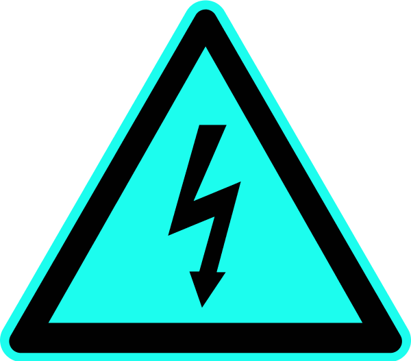 Electricity Bolt Hazard Sign Vector Clip Art