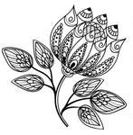 Floralflowergraphichennaillustrationimageindianisolatedlace