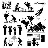 Forest Fire And Haze Problems Pictogram Cliparts Royalty Free Stock    