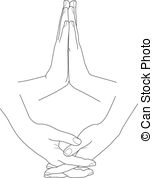 Hands Folded In Prayer Vector Illustration Vector Illustration