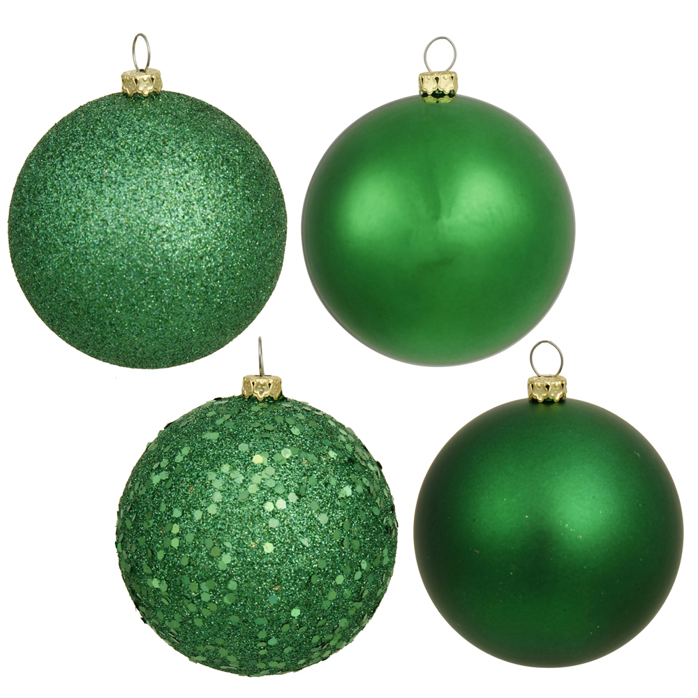 Inch Green Assorted Ball Ornaments  Box Of 12 Balls    N591004a