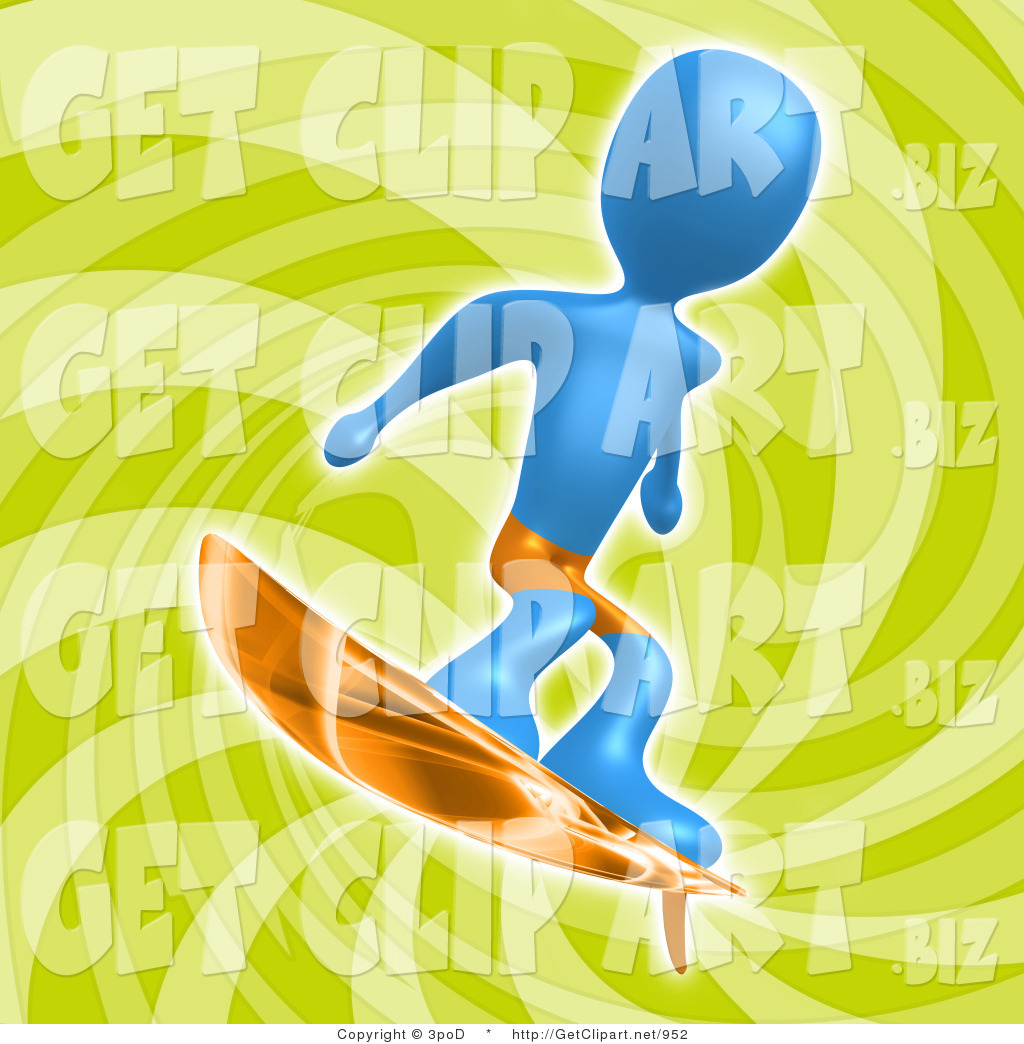 Larger Preview  3d Clip Art Of A Blue Person Wearing Orange Board