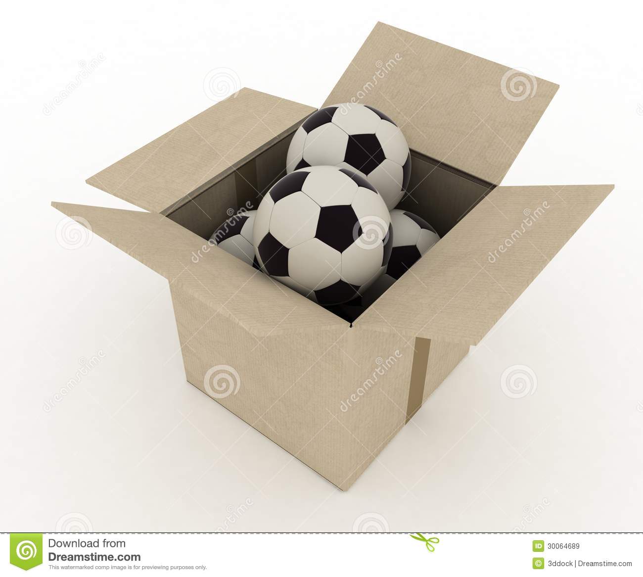 Sport Soccer Balls In Carton Box Royalty Free Stock Images   Image