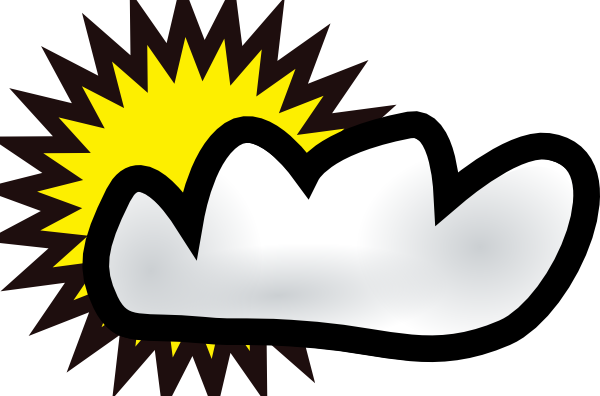 Sunny Partly Cloudy Weather Clip Art At Clker Com   Vector Clip Art