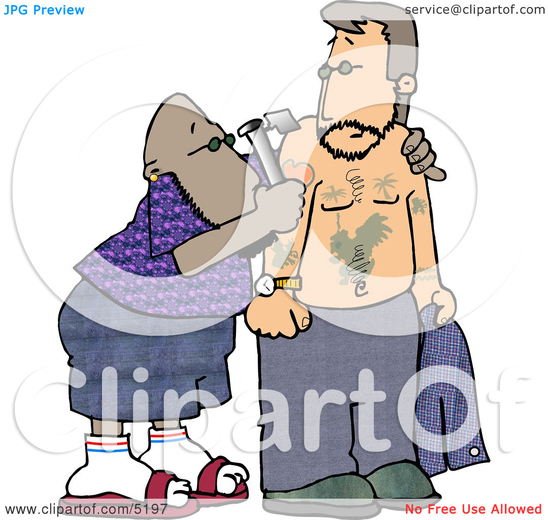 Tattoo To A Man S Upper Arm With A Tattoo Gun Clipart By Dennis Cox
