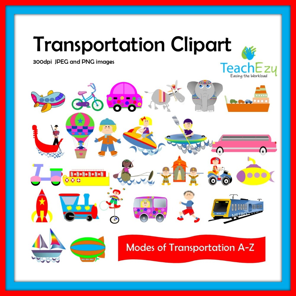 Transportation Clipart Bright And Colourful Clipart Modes Of Transport    