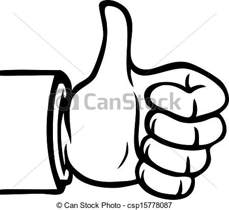 Vector Of Black And White Thumbs Up   Black And White Hand Showing A