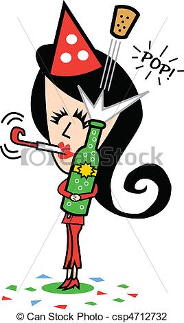 Art   Girl Or Woman On New Years Eve    Csp4712732   Search Clipart