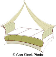 Bed Curtain Vector Clipart And Illustrations