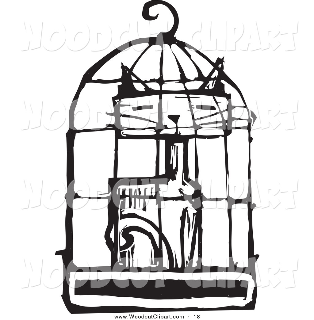 Bird Cage Clip Art Black And White