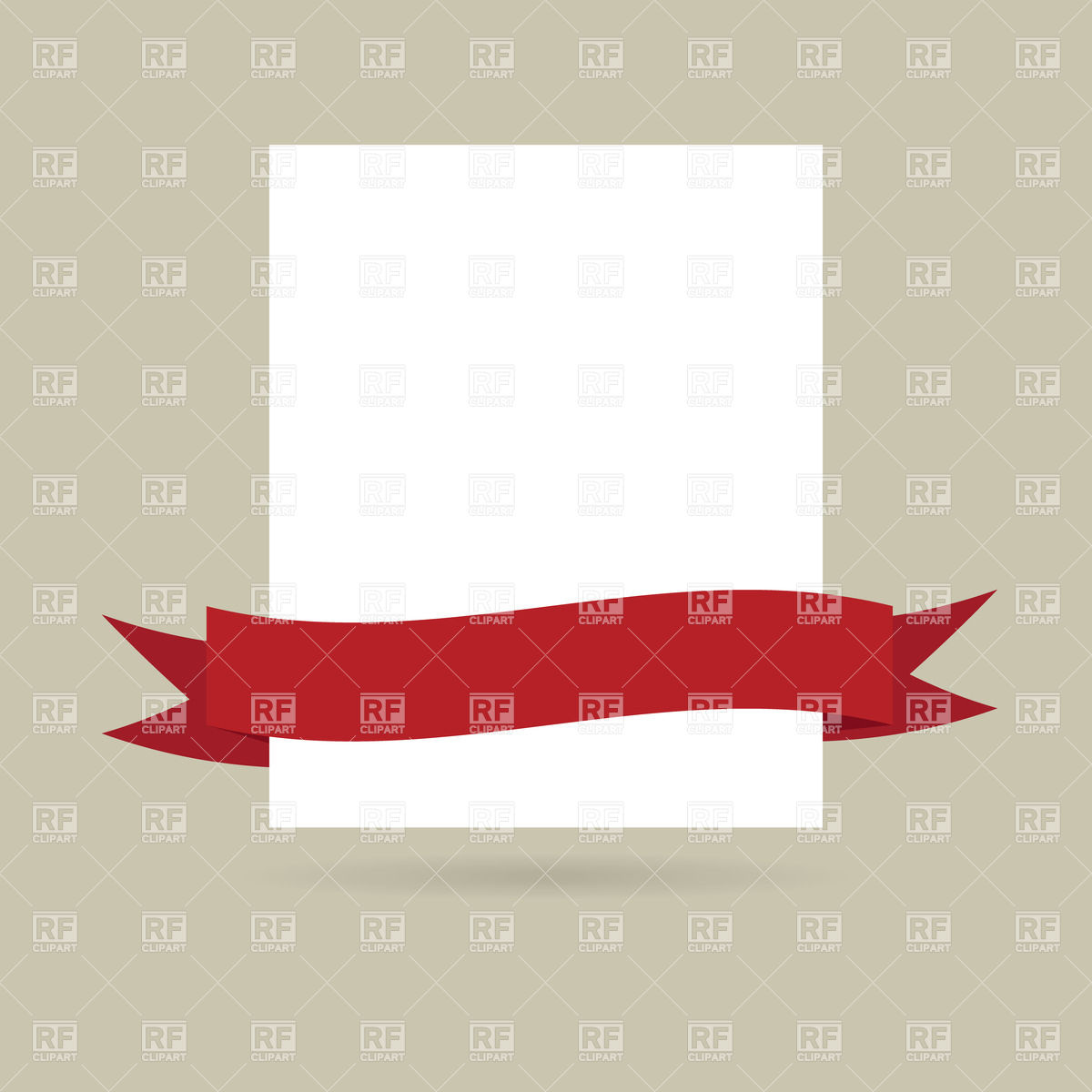 Blank Paper With Red Ribbon Download Royalty Free Vector Clipart  Eps
