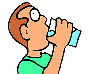 Boy Drinking Water Clipart