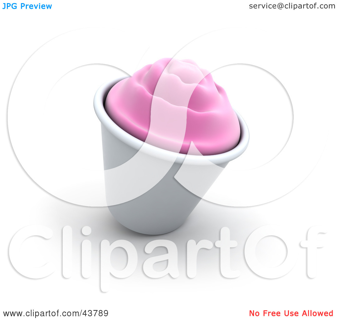 Clipart Illustration Of A Cup Of Strawberry Frozen Yogurt By Franck