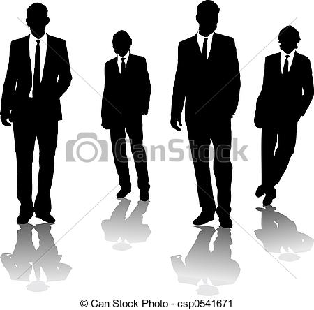 Clipart Of Business Men   Four Business Men Drawn In Black Silhouette