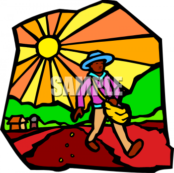 Clipart Picture Of A Dark Skinned Farmer Planting Seeds
