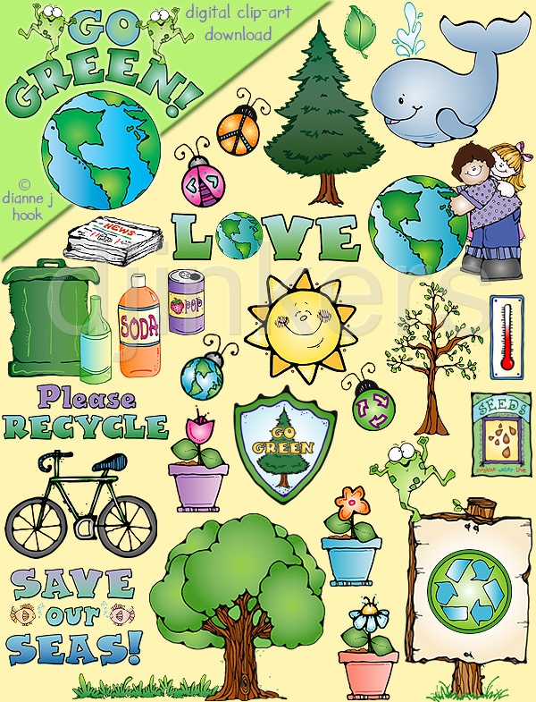Earth Friendly Clipart To Inspire Going Green By Dj Inkers
