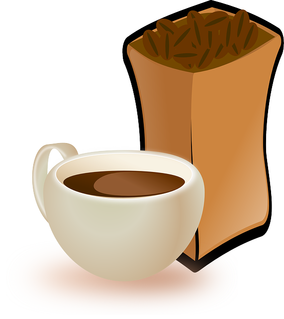 Free Bag Of Coffee Beans And Cup Of Coffee Clip Art