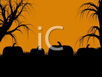 Free Clipart Image  Halloween Background Of A Scary Pumpkin Patch