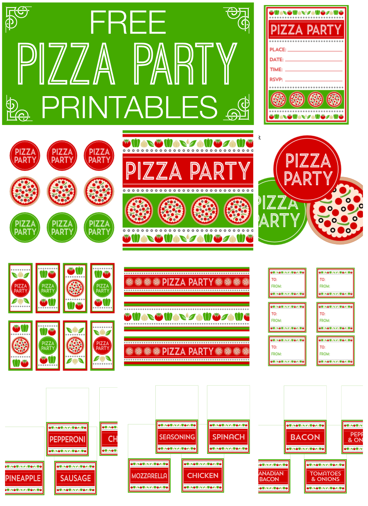 Free Pizza Party Printables From Printabelle   Catch My Party