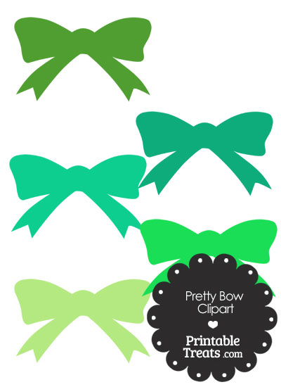 Green Pretty Bow Clipart From Printabletreats Com