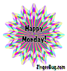 Happy Monday Psychodelic Starburst Glitter Graphic Comment