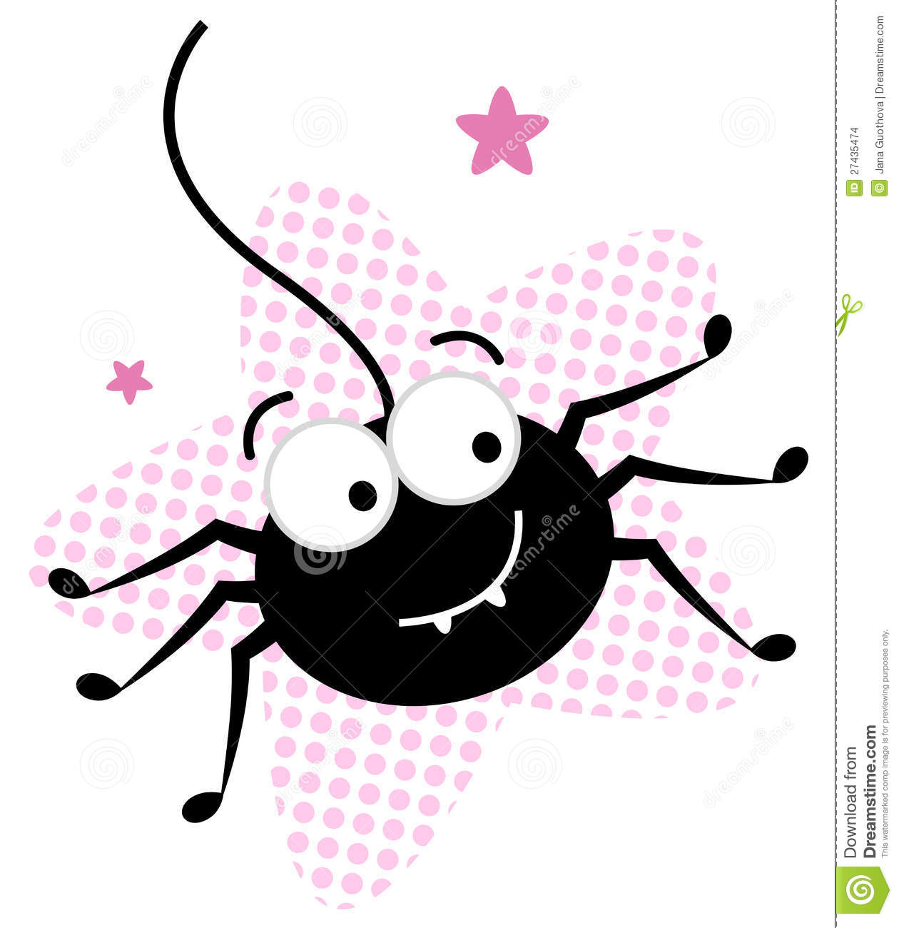Happy Spider Clipart Cute Crazy Black Spider Pink Star 27435474 Jpg