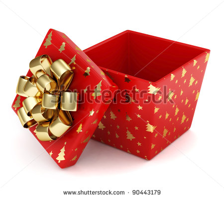 Illustration Of An Empty Gift Box With A Christmas Theme   Stock Photo