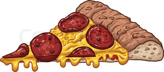 Klassische Clipart Grafik  Symbol Mit Pizza Slice Stock Vektor