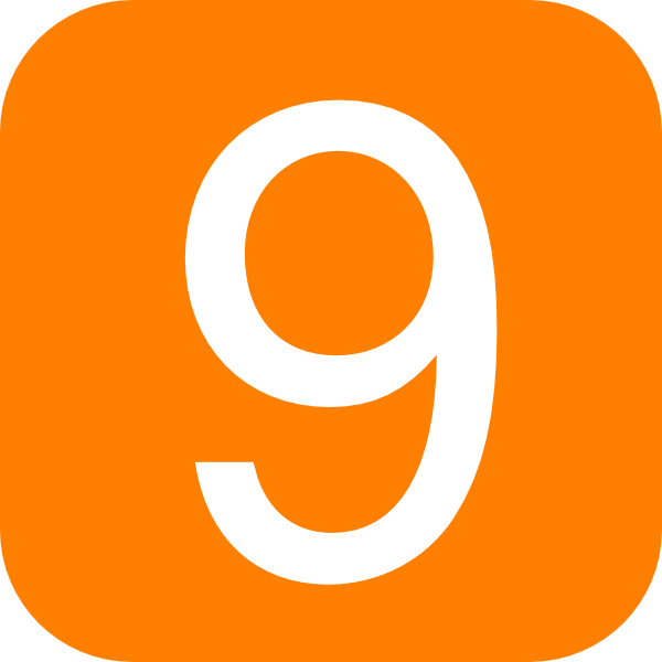 Orange Rounded Square With Number 9 Clip Art At Clker Com   Vector