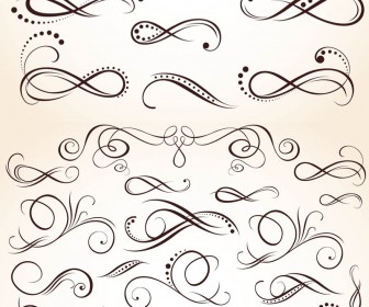 Ornate Swirls Vector 2 Sets With Nice Vector Ornate Swirls Elements    
