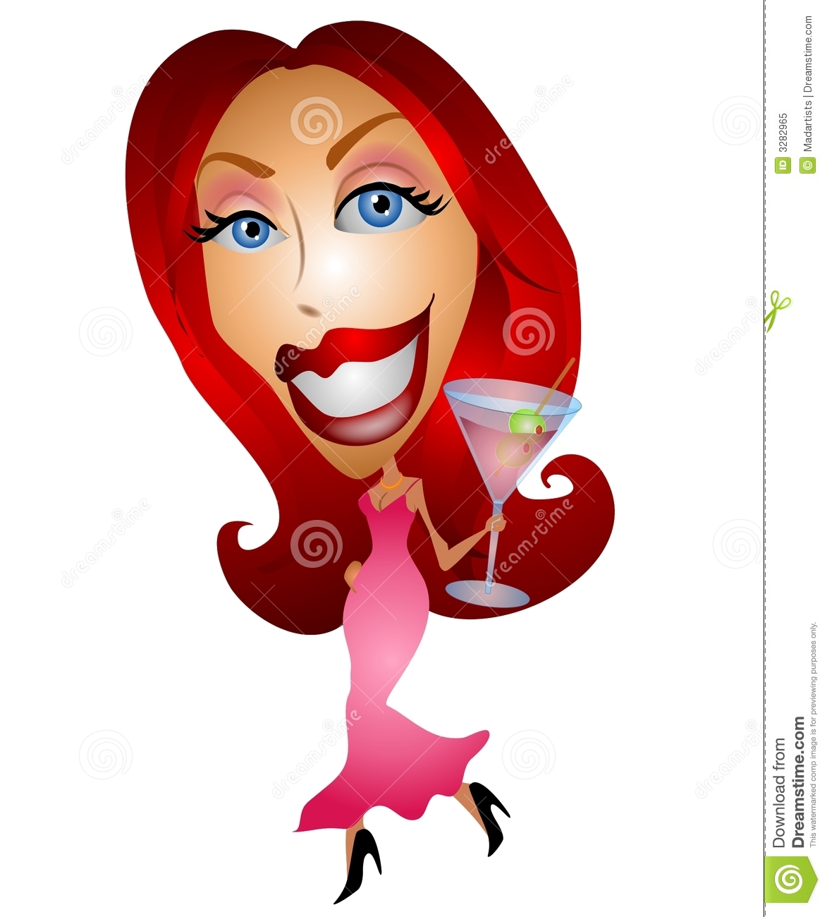 Party Girl With Pink Martini Royalty Free Stock Photo   Image  3282965