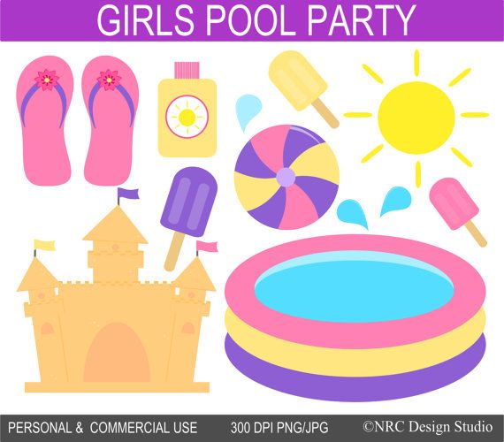 Pink Clipart Party Clipart Girl Pool Parties Beach Party Clip Art