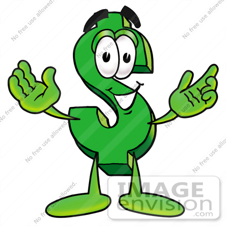 Royalty Free Cartoon Styled Financial Clip Art Graphic Of A Green Usd