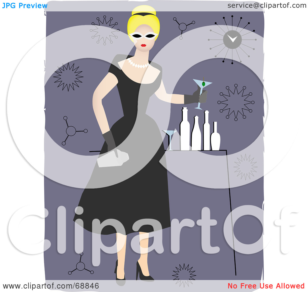 Royalty Free  Rf  Clipart Illustration Of A Fifties Woman In A Black