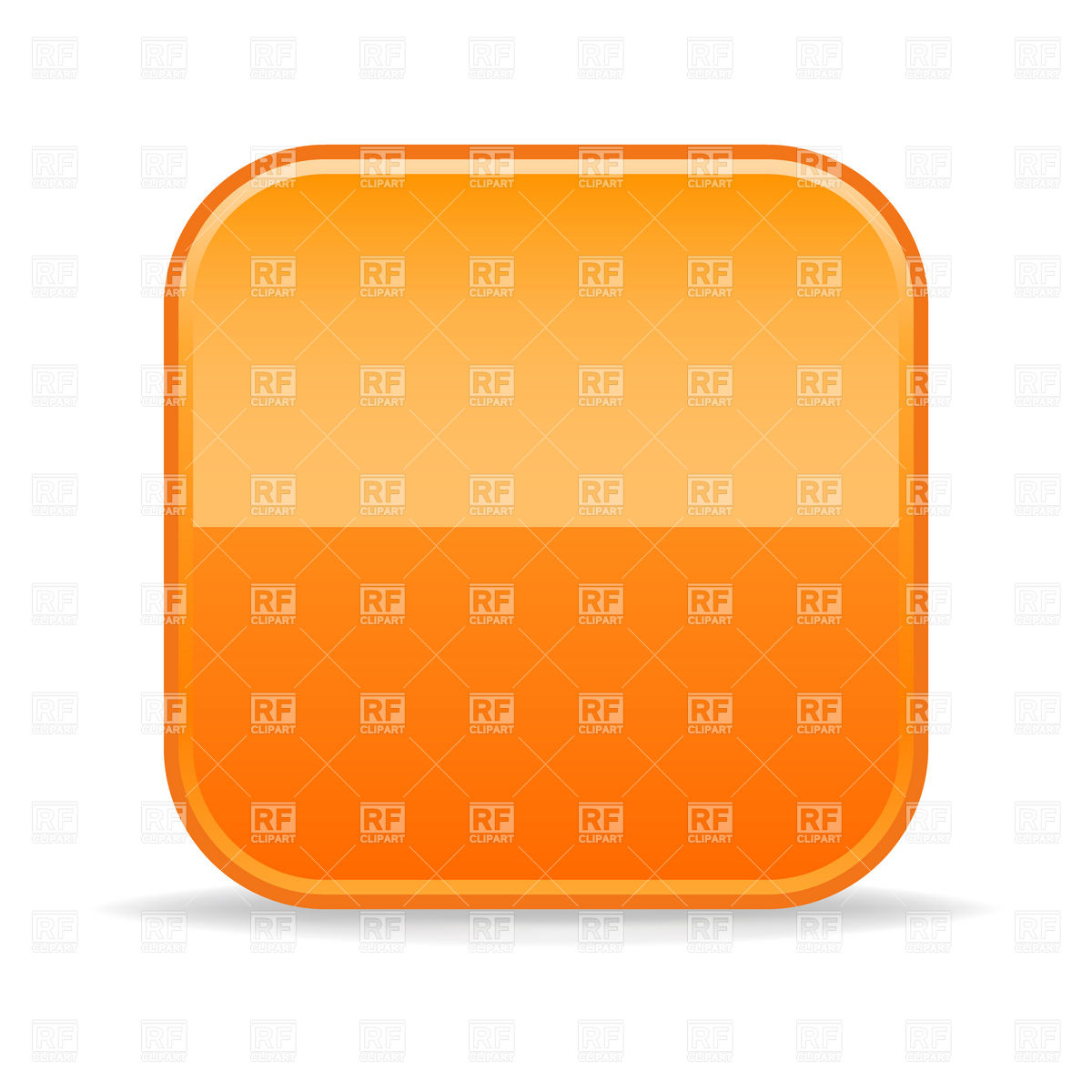 Template Of Blank Square Orange Button With Rounded Corners Download