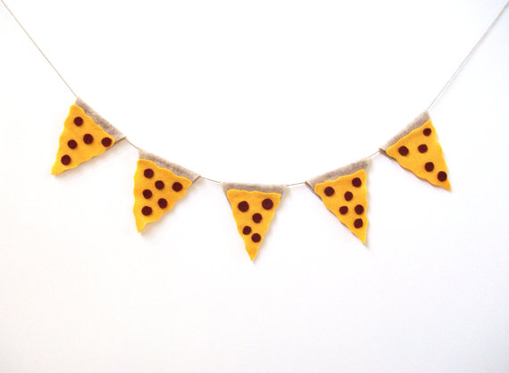 To Pizza Party Banner Felt Banner 90s Banner Cheesy Pepperoni Pizza