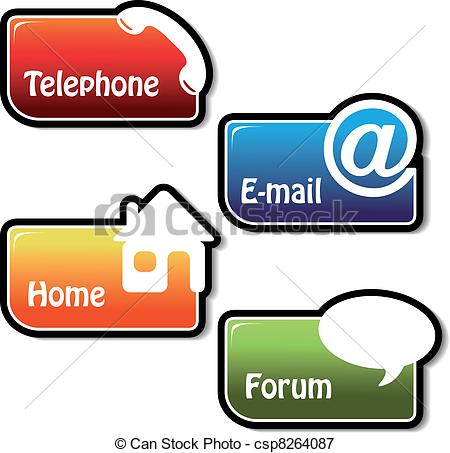 Vector Banners   Phone Email Home Forum Csp8264087   Search Clipart