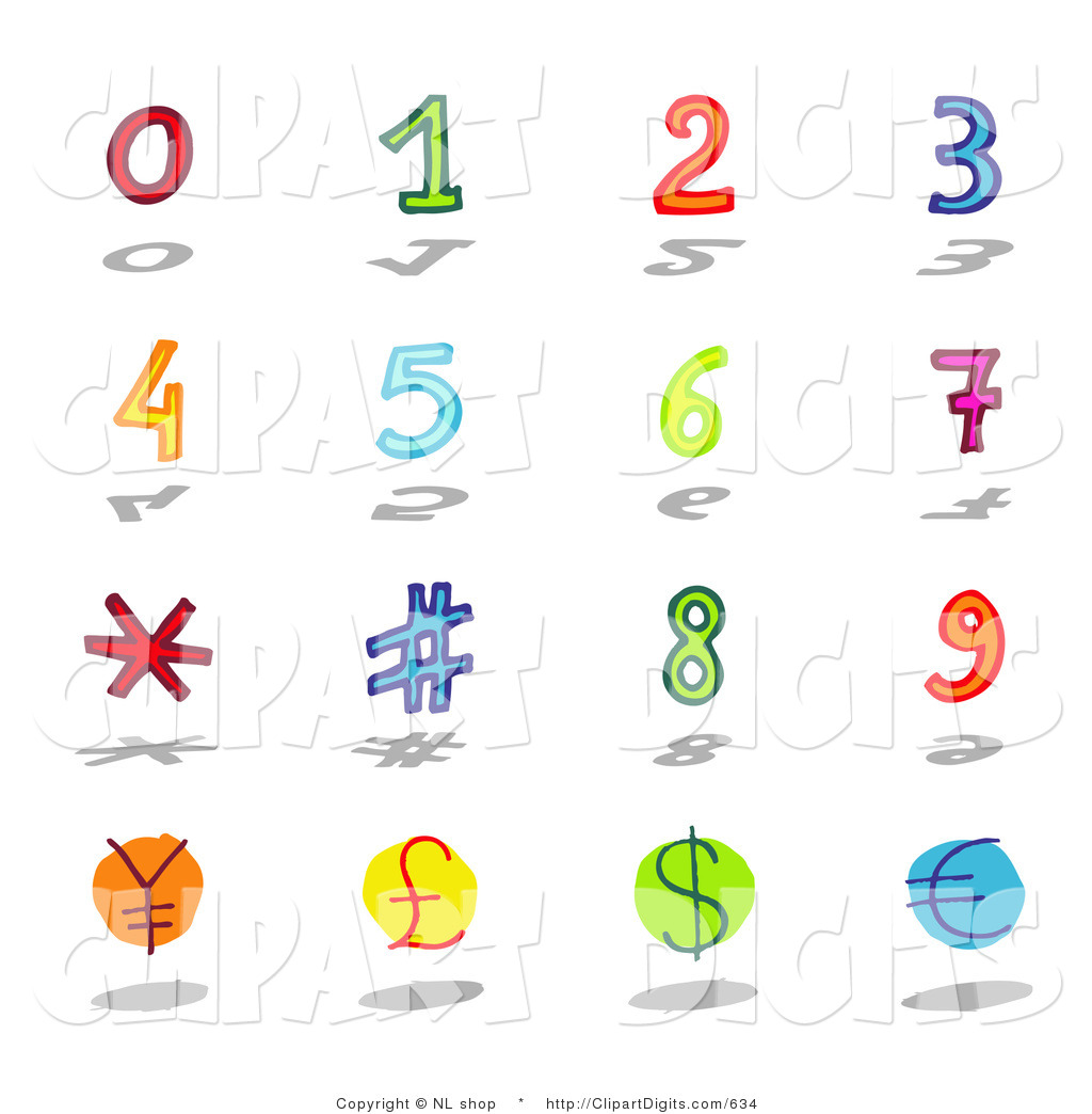 Vector Clip Art Of A Digital Collage Of Numbers Symbols And Currency    