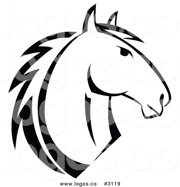 Vector Of A Black And White Horse Logo By Seamartini Graphics    3119