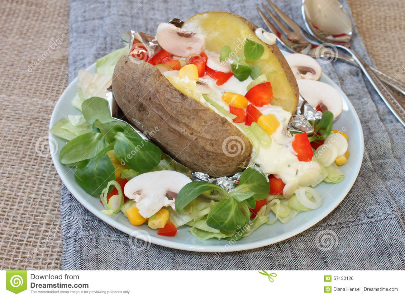 Baked Potato Stock Photo   Image  57130120