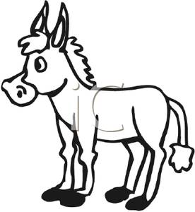 Black And White Donkey   Royalty Free Clipart Picture