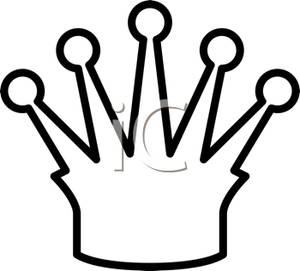 Black And White Outline Of A Crown   Clipart