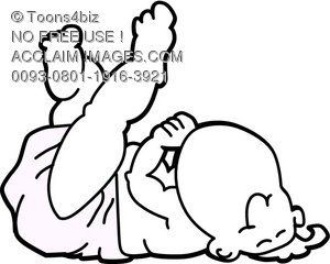 Cartoon Baby Lying On Its Back Royalty Free  Rf  Clip Art Picture
