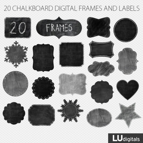 Chalkboard Digital Frames Labels Tag Clip Art Clipart Chalk Board