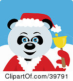 Clipart Illustration Of A Blue Eyed Charity Bell Ringer Giant Panda